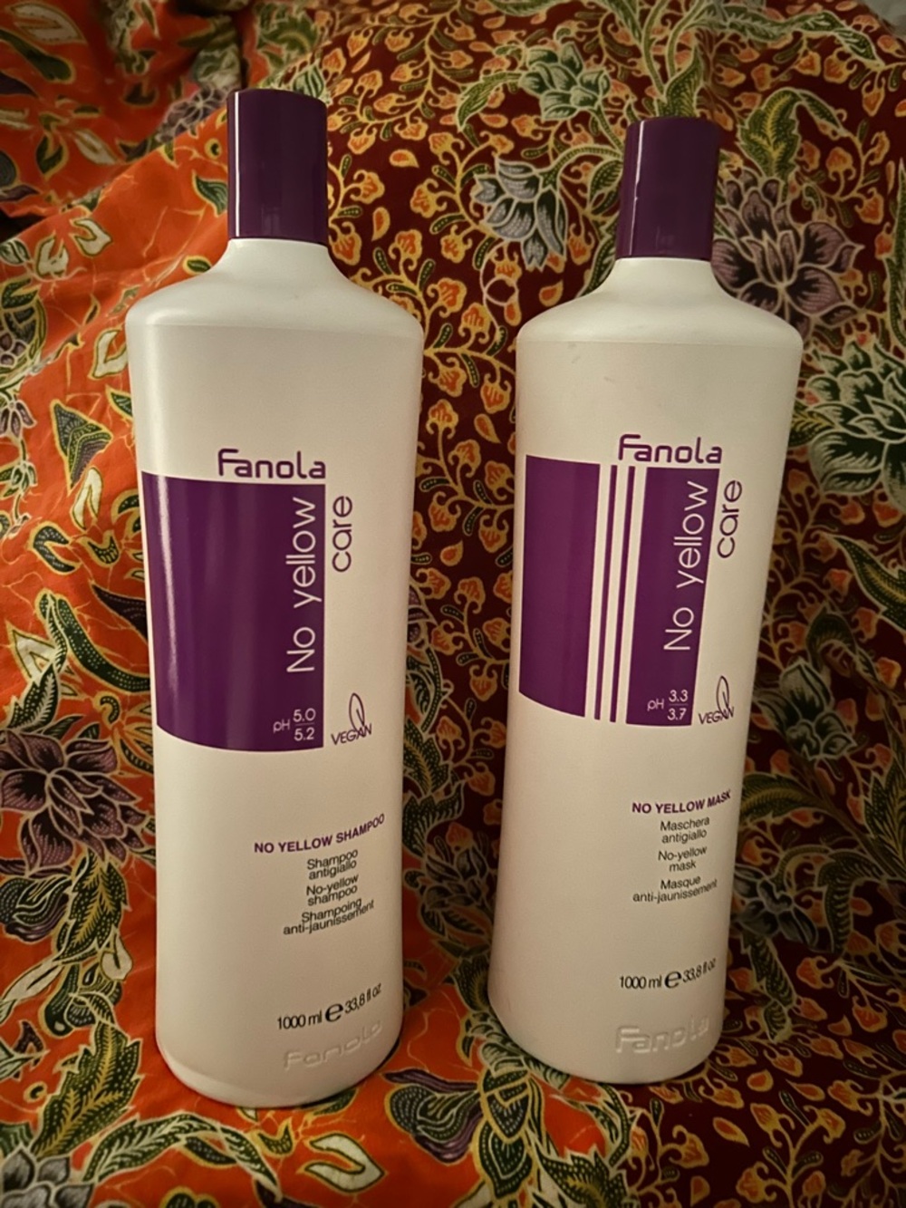 Fanola No Yellow Care Purple Shampoo —and No Yellow Hair Mask